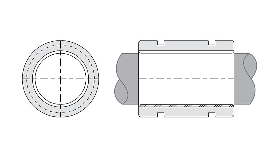 Simplicity Plain Linear Bearing Diagram (FMT) Closed Thin Wall Metric